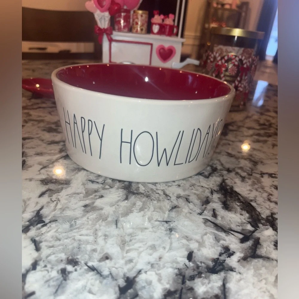 Rae Dunn Happy Howlidays Dog Bowl